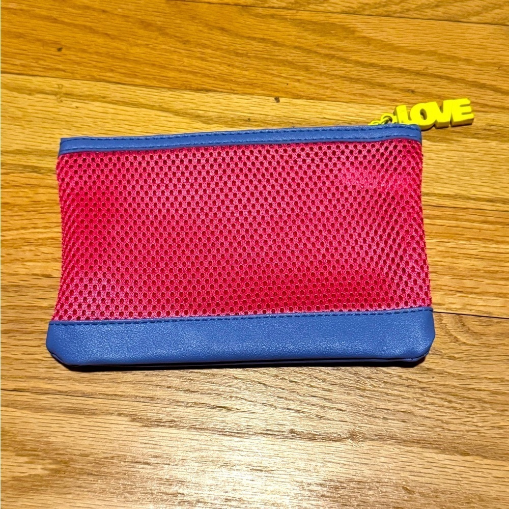 Pink and Blue Mesh makeup bag